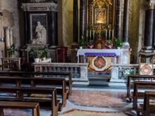 the chapel of St. Rufina. At first, I chided myself for having taken this shot. A lone young woman was in the front row, deep in concentration. I thought, "You dick. She's tryna' pray, so at least show some respect and leave her be." 