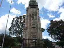 Monument to Justo Rufino Barrios (central plaza), president of Guatemala (1873-1875), credited with having led, or forced, Guatemala into the modern age of business and industry, known in Guatemala as the Age of Reform. 