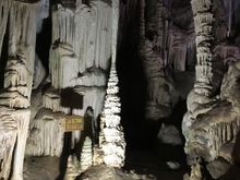 Stalactites meet stalagmites to form columns.