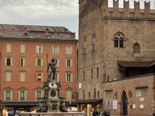 Neptune's Fountain in Piazza del Nettuno, which is next to Piazza Maggiore