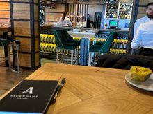 View (front of restaurant) from my favorite "Mesa Alta," high-topped table facing the main bar.