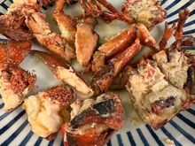 "Fried" lobster....far better than his Maine relatives, in my opinion.  (This accounted for a large portion of our total tab)