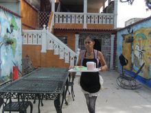 The back courtyard of Renato's absolutely beautiful Italian inspired casa particular villa - complete with professionally painted wall murals everywhere! That place was absolutely enchanting!  