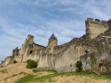 Approaching the Cité de Carcassonne
