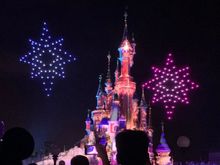 Drone created stars in the nighttime show 