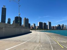 Heading north along the lakeshore.