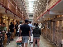 Alcatraz corridor to dining room