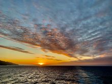 Sunset last night as we sail to Papeete