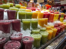 Fresh juice at the Boqueria market