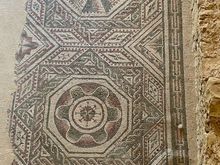 For the most part, you follow a defined path through the villa on elevated walkways. The first mosaics you'll see are mostly geometrics, with little sign of what's to come