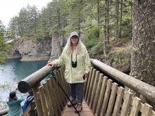 There are about 4 viewing places on the path.  This one is the prow of a ship viewing spot.