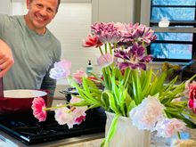 Last of the Easter tulips and homemade pasta. 