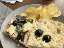 Lunch - Stilton, salami & grapes on ciabatta - yummy
