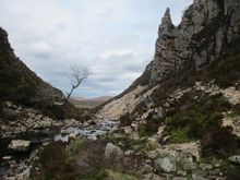 Getting deeper in the ravine, looking back