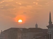 We watched the sunset from our living room 