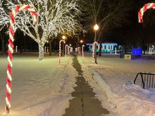 sidewalks form an X in our central park. It was installed by my brother in law about 25 years ago.