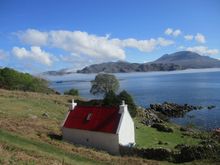 The iconic red roof house