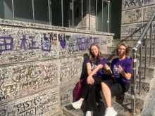 BTS' former studio/company building is now owned by an actor who has allowed the building to be covered to messages to BTS (I'm not sure what the building is actually used for now)