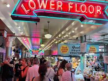 Pretty crowded inside Pike Place at noon on a Friday 