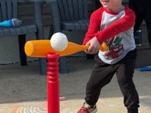 And a future baseball slugger!