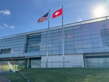 The front of the Clinton library