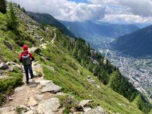 Along the trail overlooking Chamonix valley