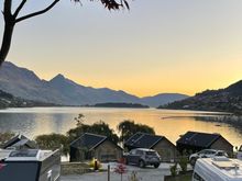 Sun setting at campground 