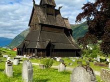 This is an original stave church from 1100s. Most have been destroyed, leaving only a handful. Lots of reproductions so originals are rare.