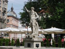 In  Lviv Ukraine in main square by City Hall