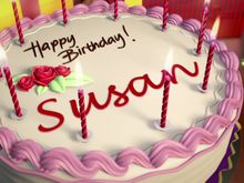 Jerseysusan this is a Chocolate cake with a camel layer  in between.

Sorry about the candles, I put too many on !! ;)

Have a Nice Day.   Happy Birthday