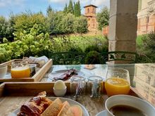 Delicious breakfast on the patio