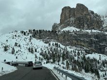 Arrivederci--driving out over the Gardena Pass