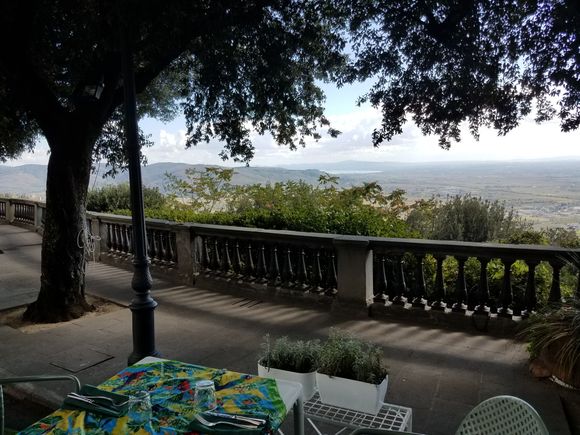 The view from our lunch table in Cortona