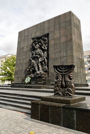 Jewish History Museum in Krakow, the memorial to the Warsaw Ghetto Uprising during WWII. 