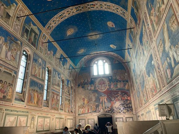 The breathtaking Cappella degli Scrovegni in Padua.  The walls are filled with incredible frescoes by Giotto.