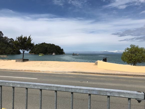View of Kaiteriteri beach from our campsite