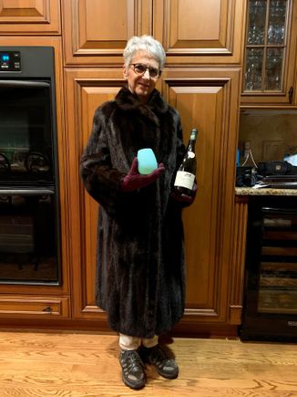 Gotta walk it off, with a go cup of course (my grandmother’s/my mom’s/now Joyce’s coat!)