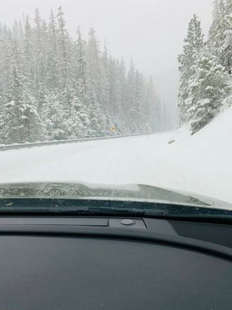 One hundred do not recommend Lolo Pass in a snowstorm. 