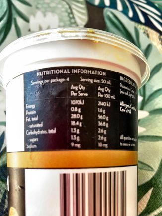 Here’s the natural fat, salt,sugar & carbohydrates etc., dissection.