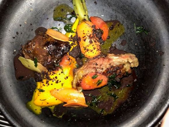 The beef came with a wonderful vinegary sauce. Have to figure it out.