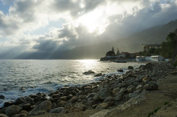 It was more bouldery than sandy but that was just fine. In the distance behind that promontory shown here were Favazzina and Bagnara, next town up on that Tyrrhenian coast. Locals enjoy meals at Da Peppino at the former.