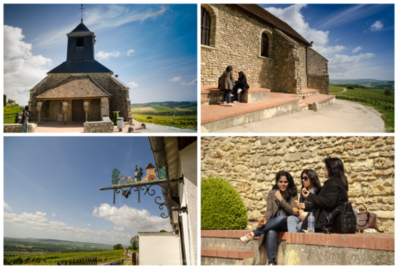 Eglise Du Mutigny.. The church on a hill has a beautiful setting. Its surrounded with vineyards 