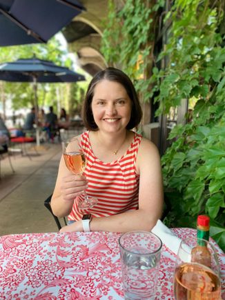 Post race champagne.