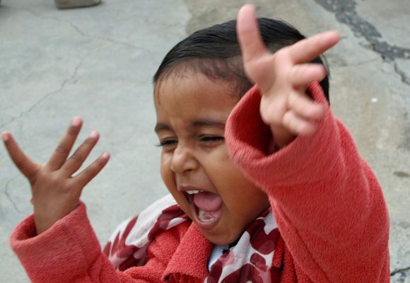 Pure exuberance! This was the daughter at a home dinner we went to.