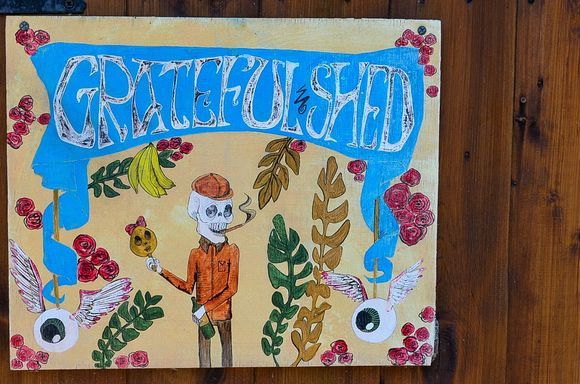 Loved this cheeky shed poster en route. Many boaters were serious gardeners, btw.