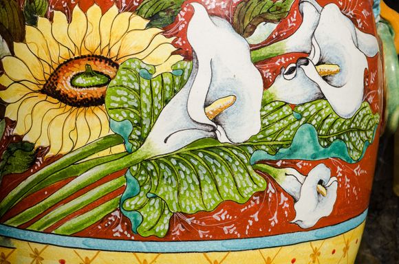 Hand-painted ceramic art.