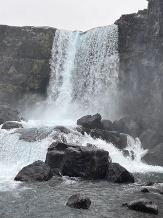 "small" waterfall at Thingvellir