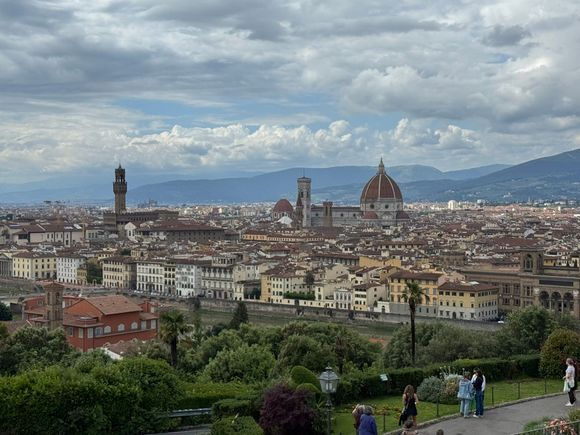 We took a taxi to Piazzale Michelangelo - this is the breathtaking view from the terrace