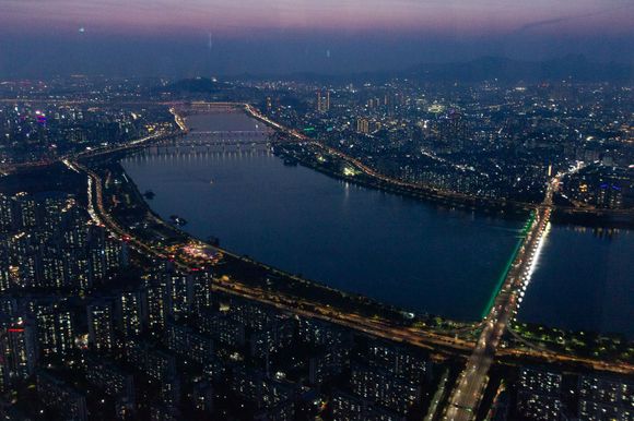 View of the Han River from Seoul Sky in Lotte Tower