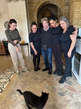 Me with my friends, and our star, in front of our group!!